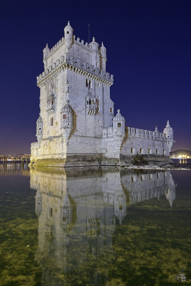 Der im manuelinischen Stil errichtete Torre de Belm ist eines der bekanntesten Wahrzeichen Lissabons. (Januar 2017)