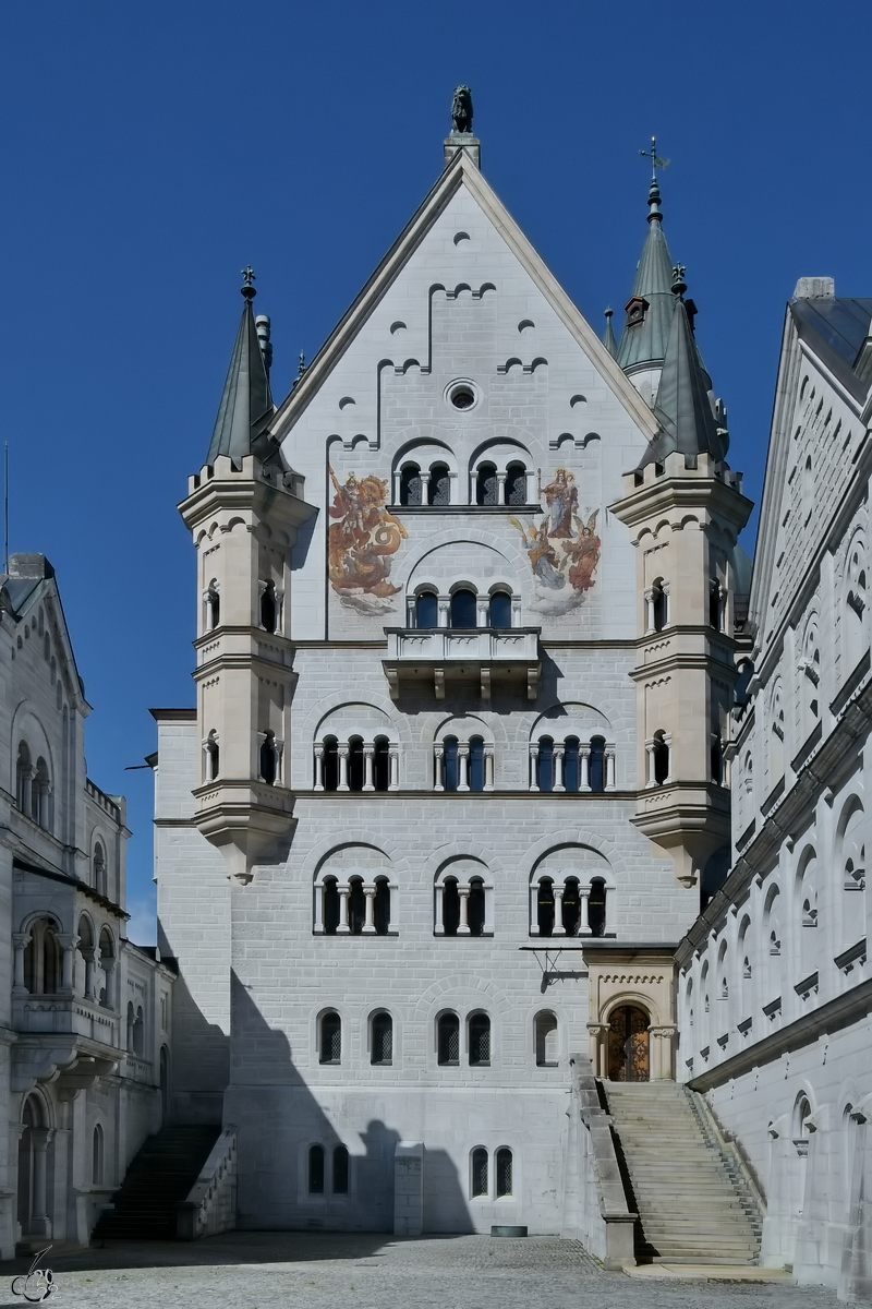 Der Palas des Schlosses Neuschwanstein, so gesehen Anfang Juli 2017 in Hohenschwangau.