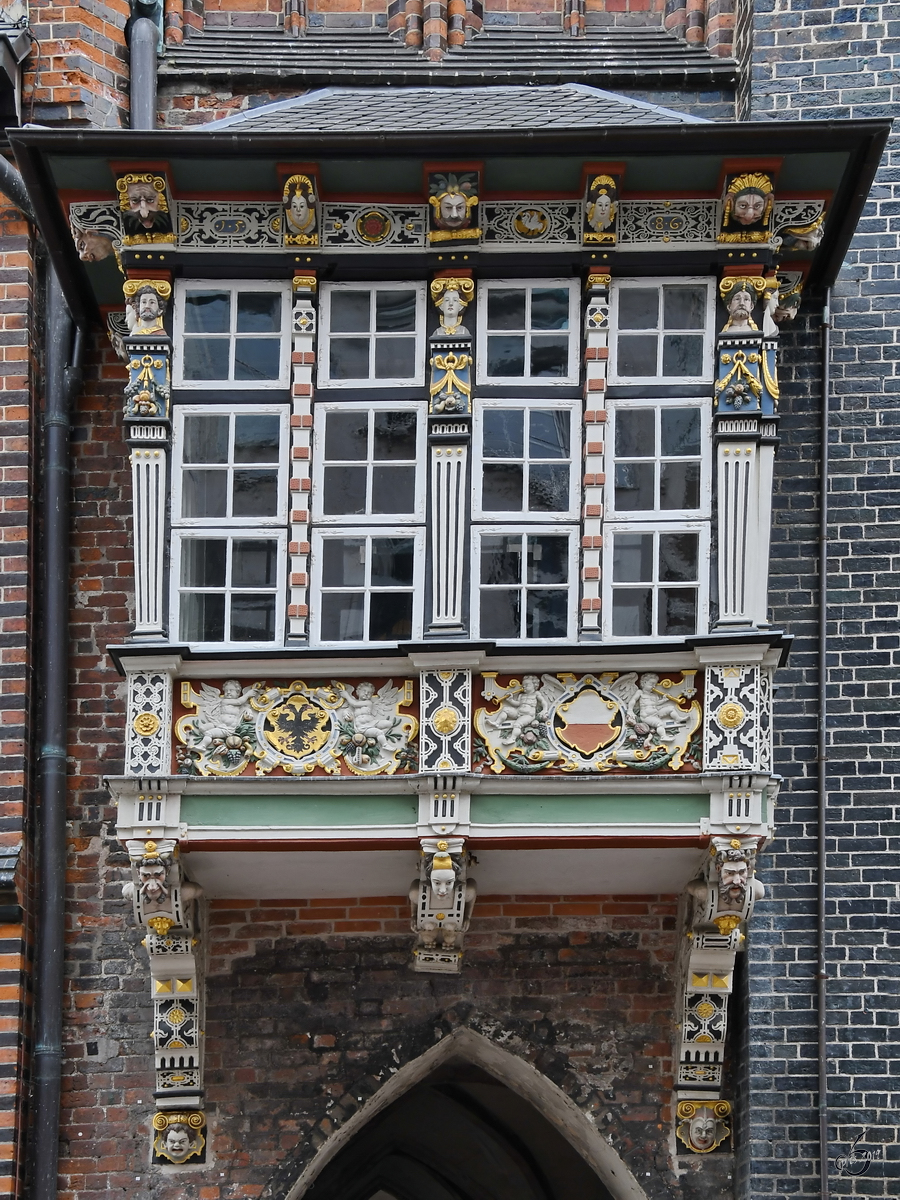 Der Renaissance-Erker des Rathauses von Lbeck. (April 2019)