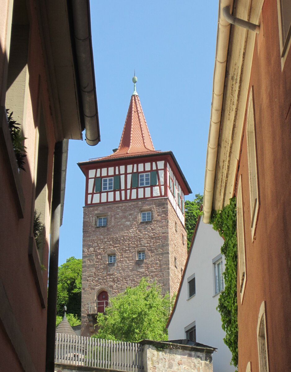 Der Rote Turm in Kulmbach. Aufgenommen am 29.05.2023.
