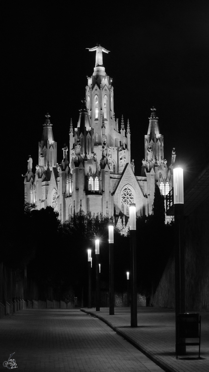 Der Shnetempel des Heiligsten Herzens Jesu (Templo Nacional Expiatorio Del Sagrado Corazn de Jess) wurde von 1902 bis 1961 im historischen Stil errichtet, welcher mit neobyzantinischen, neoromanischen und neugotischen Elementen kombiniert wurde. (Barcelona, Februar 2013)