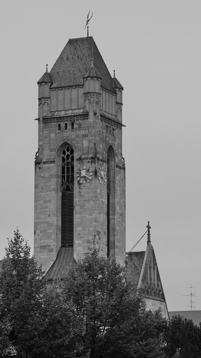 Der Turm der 1904 vollendeten Christuskirche in Koblenz. (September 2013)
