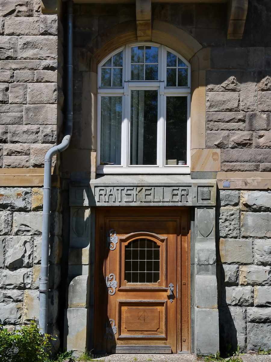 Der Zugang zum Ratskeller im Rathaus Hattingen. (Mai 2020)