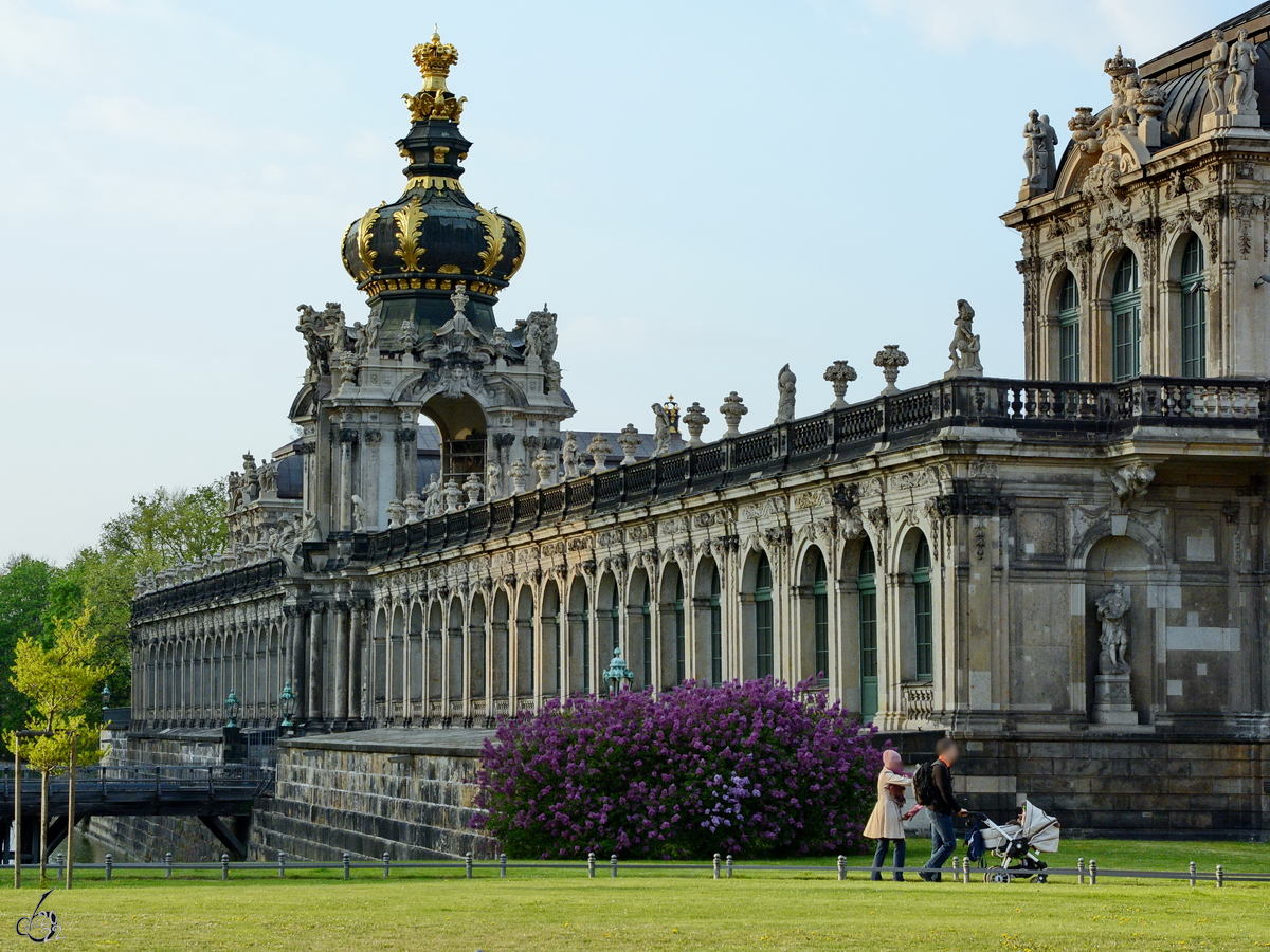 Der Zwinger in Dresden entstand ab 1709 als Orangerie und Garten sowie als reprsentatives Festareal. (April 2014)