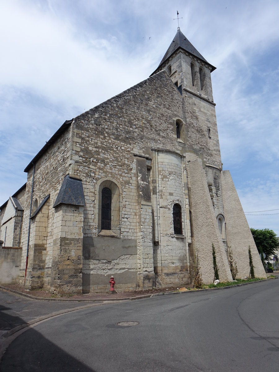 Descartes, Kirche Saint-Georges, romanischer Bau, erbaut im 11. Jahrhundert (08.07.2017)