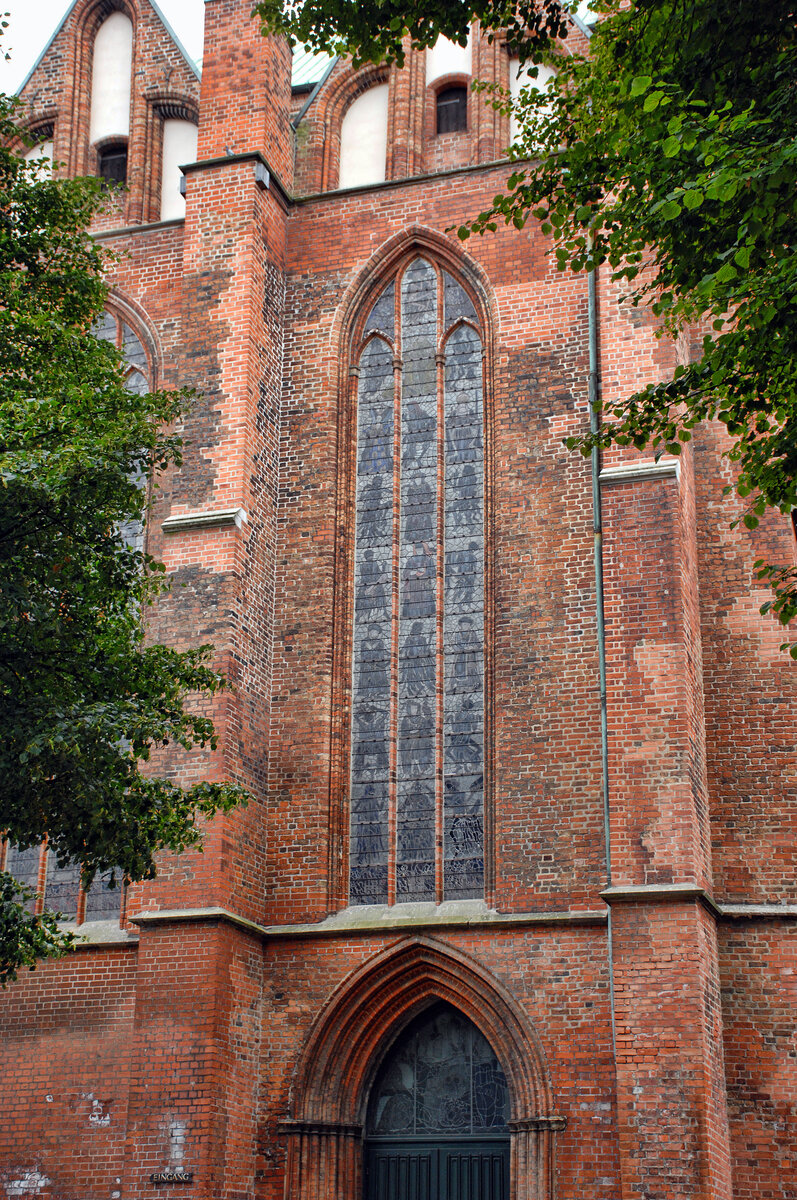 Detailaufnahme der St. Marienkirche in Lbeck. Aufnahme: 20. August 2021.