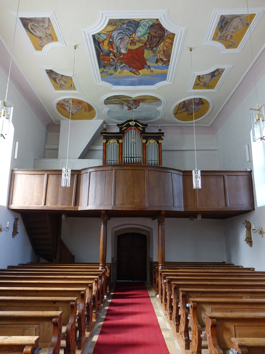 Deusmauer, Orgelempore und Deckenfresken in der Pfarrkirche St. Maria und Margareta (20.08.2017)