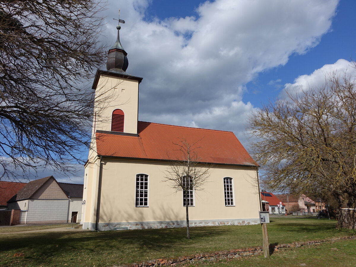 Deutsch Bork, evangelische Dorfkirche, Saalkirche erbaut 1807 (12.03.2026)