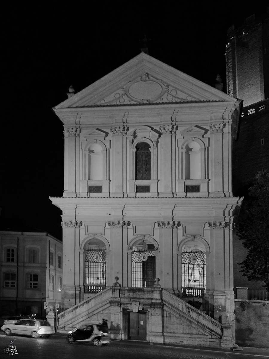 Die von 1628 bis 1641 im Barockstil gebaute Kirche Santa Caterina in Magnanapoli ist die Militrkathedrale in Rom. (Dezember 2015)