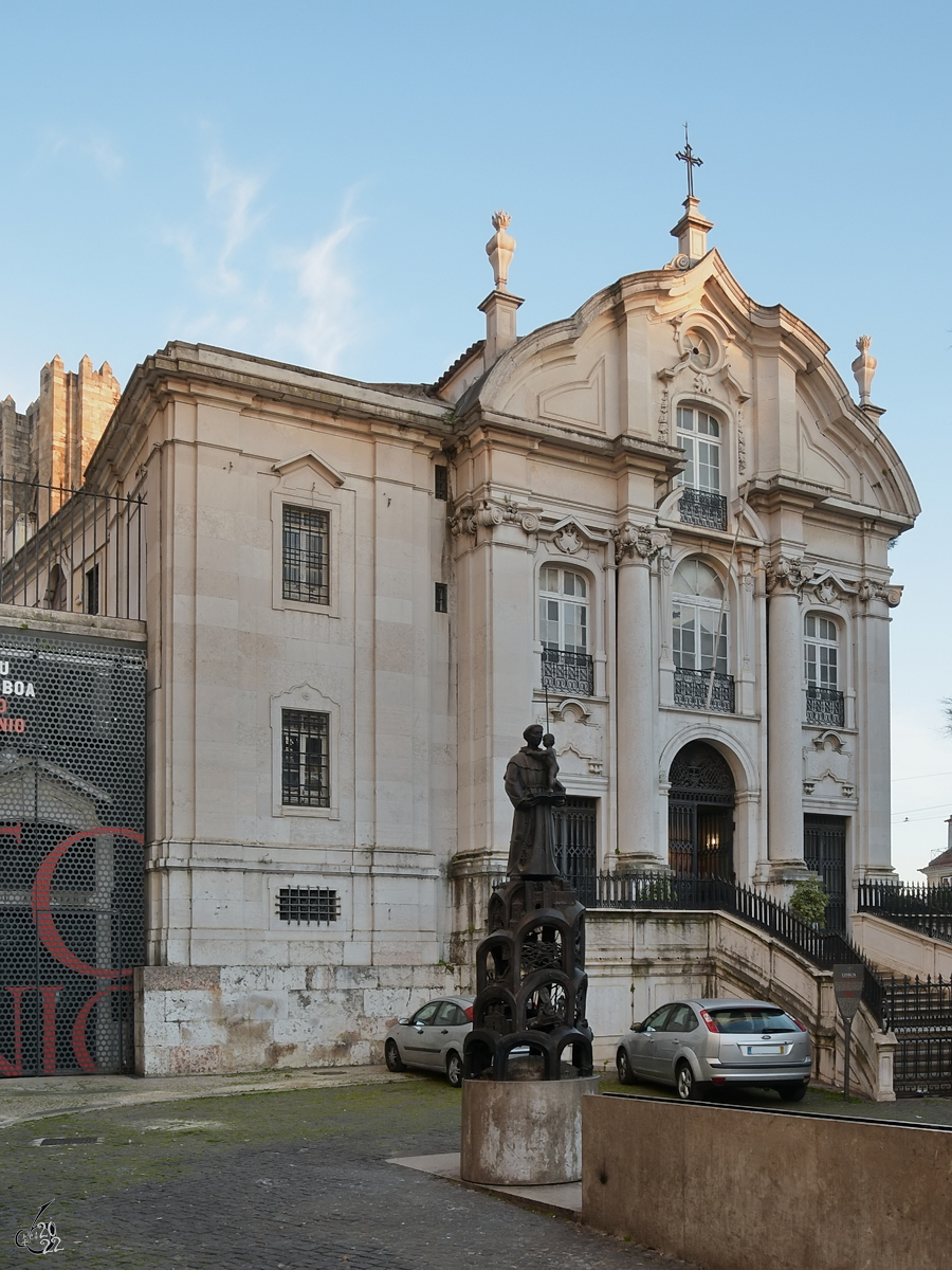Die im 18. Jahrhundert errichtete Barockkirche St. Antonius (Igreja de Santo Antnio de Lisboa) befindet sich auf dem vermuteten Geburtsort von Antonius von Padua. (Lissabon, Januar 2017)