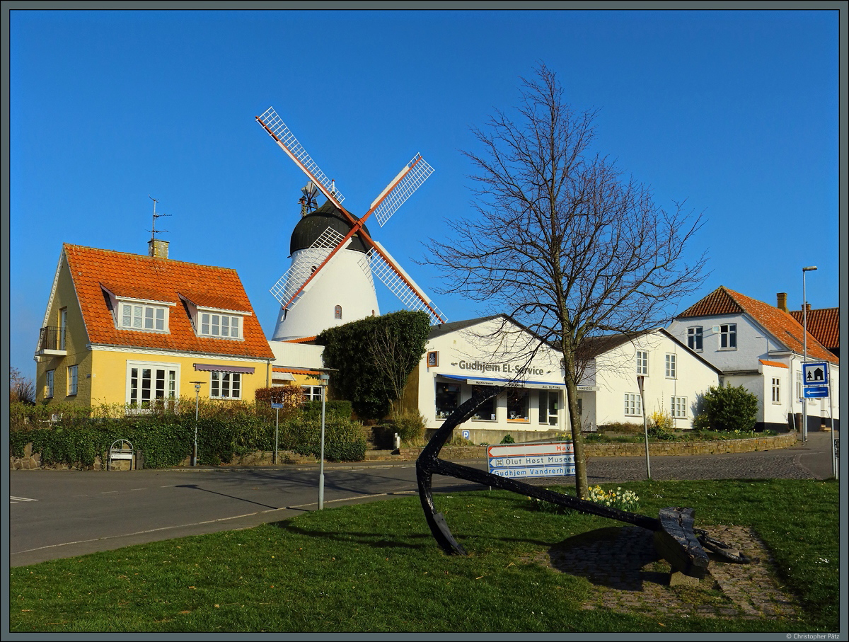 Die 1893 errichtete Kullmanns Mlle in Gudhjem ist Dnemarks grte Mhle. (22.04.2019)