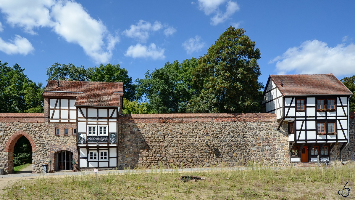 Die alte Stadtmauer mit seinen Wiekhusern in Neubrandenburg. (August 2013)