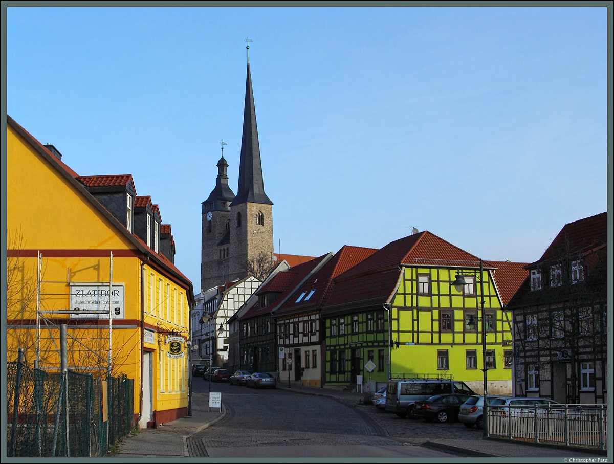 Die aus dem 12. Jahrhundert stammende Kirche Unser Lieben Frauen (Oberkirche) ist Teil der Strae der Romanik und gehrt zu den markantesten Bauwerken der Stadt Burg (bei Magdeburg). (17.01.2015)