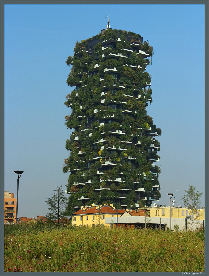 Die begrnten Hochhuser  Bosco Verticale  zhlen zu den ungewhnlichsten Wohnhusern Mailands. 2008 bis 2013 entstanden die Trme im Stadtteil Porta Nuova. (21.09.2018)