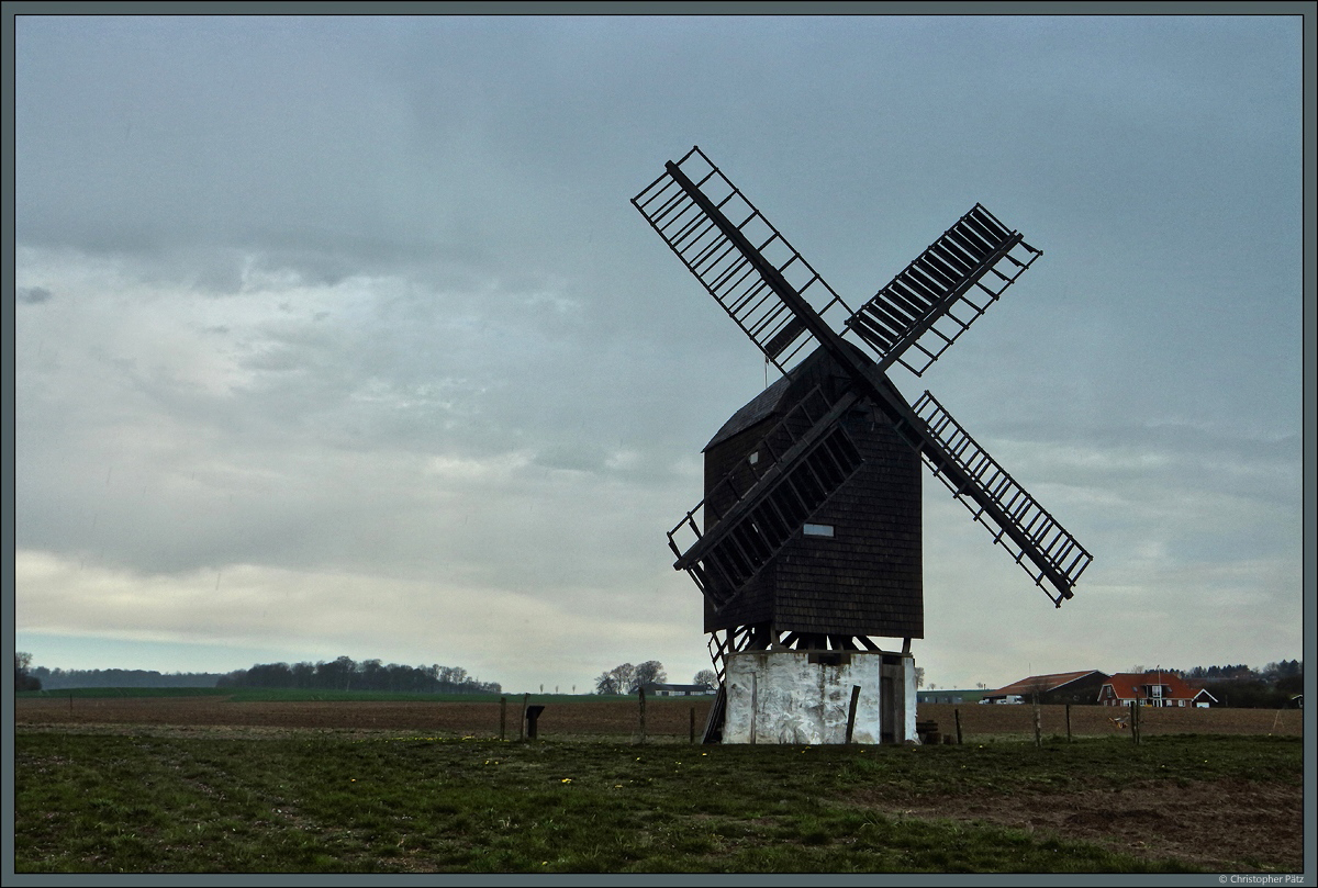 Die Bockwindmhle  Melsted Mlle  wurde um 1800 in rsballe errichtet. Im Laufe ihrer Nutzung wechselte sie zweimal ihren Standort und ist nun Teil eines Landwirtschaftsmuseums in Melsted. (25.04.2019)