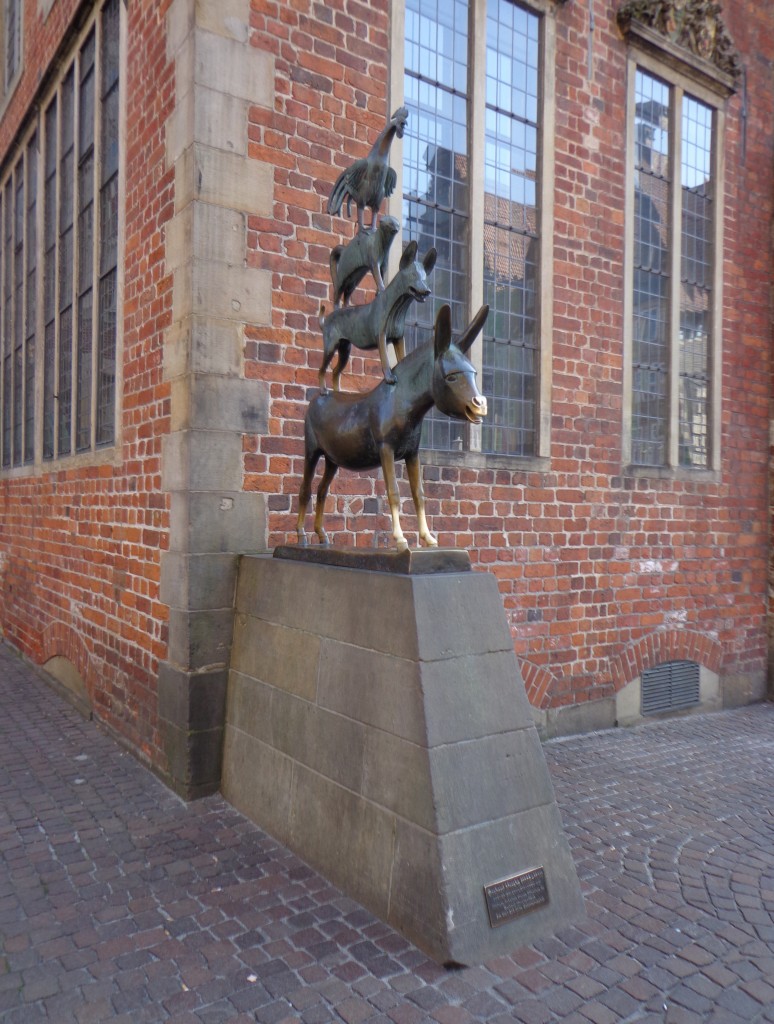 Die Bremer Stadtmusikanten in der Brermer Altstadt, Schoppensteel (29.03.14)