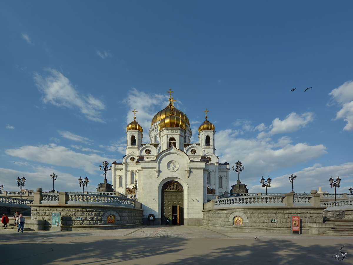 Die Christ-Erlser-Kathedrale in der russischen Hauptstadt Moskau. (Mai 2016)