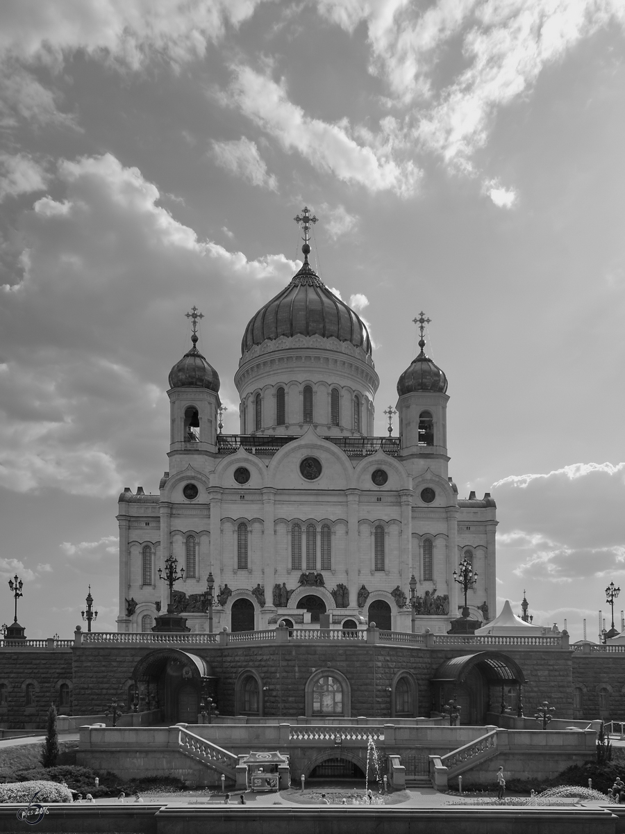 Die Christ-Erlser-Kathedrale in der russischen Hauptstadt Moskau. (Mai 2016)