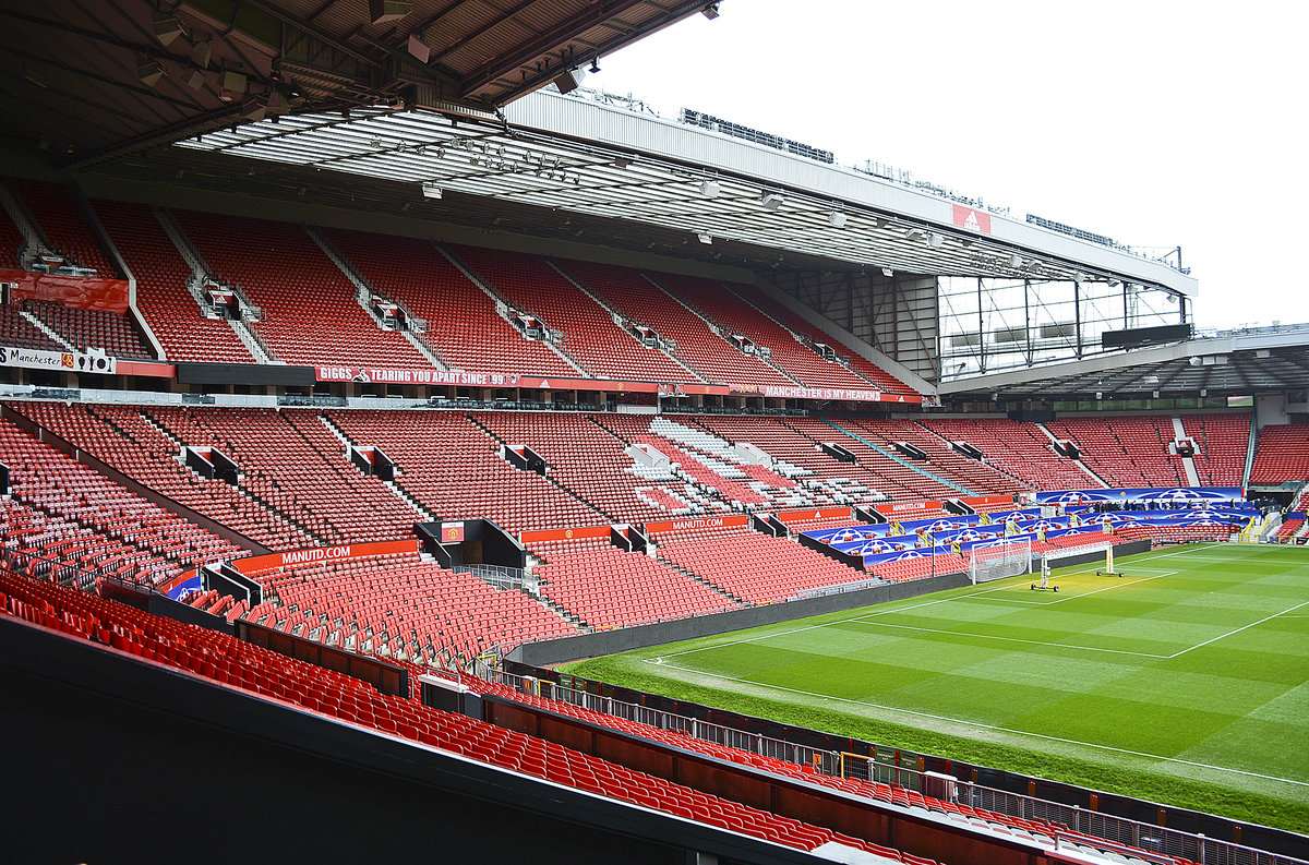 Die East Stand vom Fußballstadion Old Trafford in ...