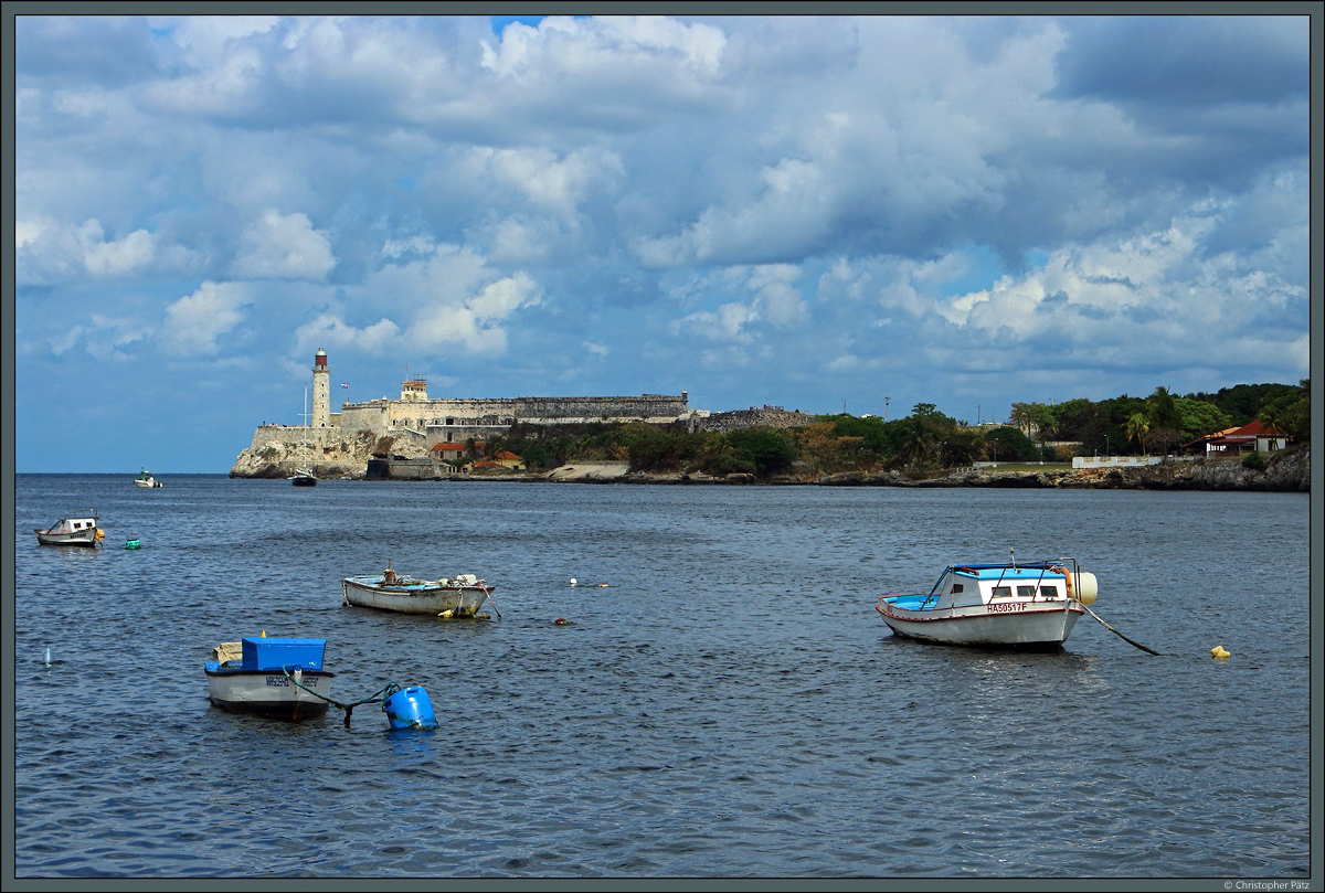 Die Festung Castillo de los Tres Reyes del Morro bewacht die Hafeneinfahrt von Havanna und dient heute als Museum. Sie wurde ab 1589 errichtet. (Havanna, 18.03.2017)