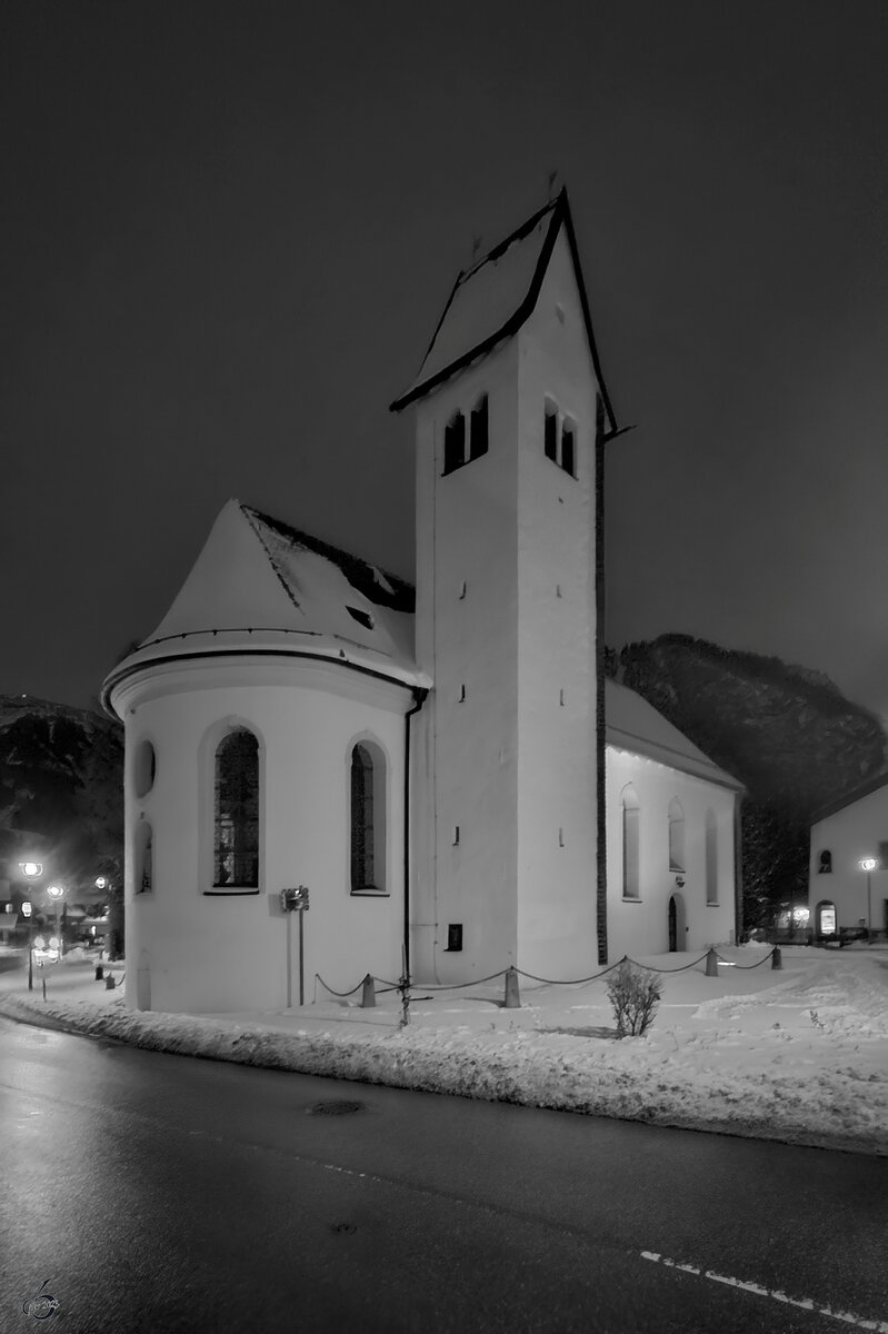 Die Filialkirche St. Leonhard in Pfronten wurde im Jahr 1497 erstmals erwhnt, ihr heutiges barockes Aussehen erhielt sie Mitte des 18. Jahrhundert. (November 2023)