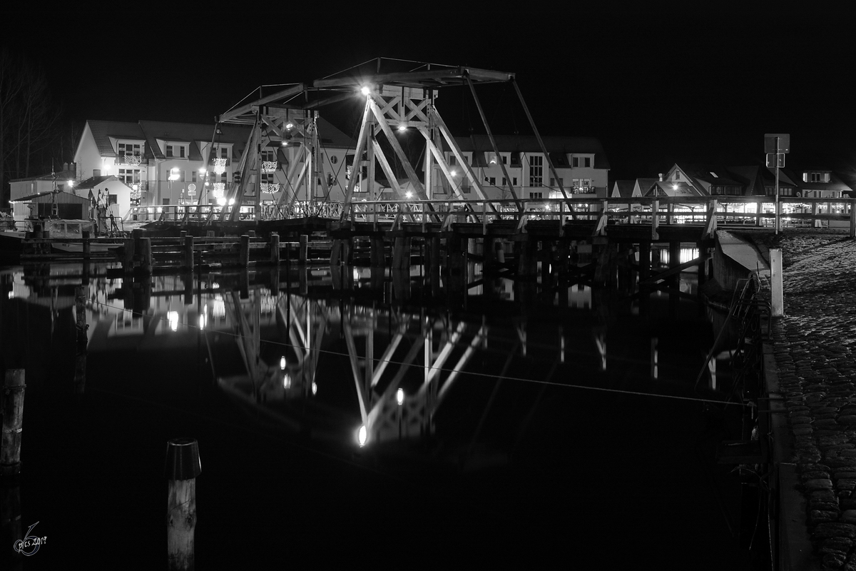 Die historische Klappbrcke im Greifswalder Ortsteil Wieck. (Dezember 2014)