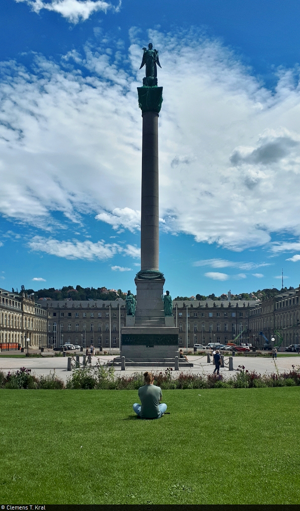 Die Jubilumssule im Zentrum des Schlossplatzes in Stuttgart. Sie wurde von 1841 bis 1846 anlsslich des 25-jhrigen Regierungsjubilums und 60. Geburtstags von Knig Wilhelm I. von Wrttemberg erbaut.

🕓 27.7.2020 | 13:38 Uhr