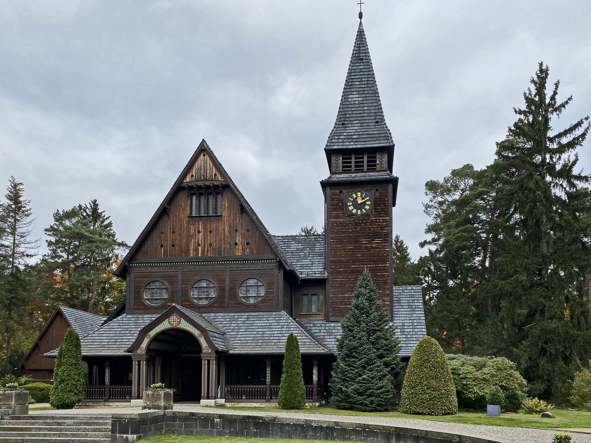 Die Kapelle in Stahnsdorf auf dem  Sdwestkirchhoff am 26. Oktober 2021.
