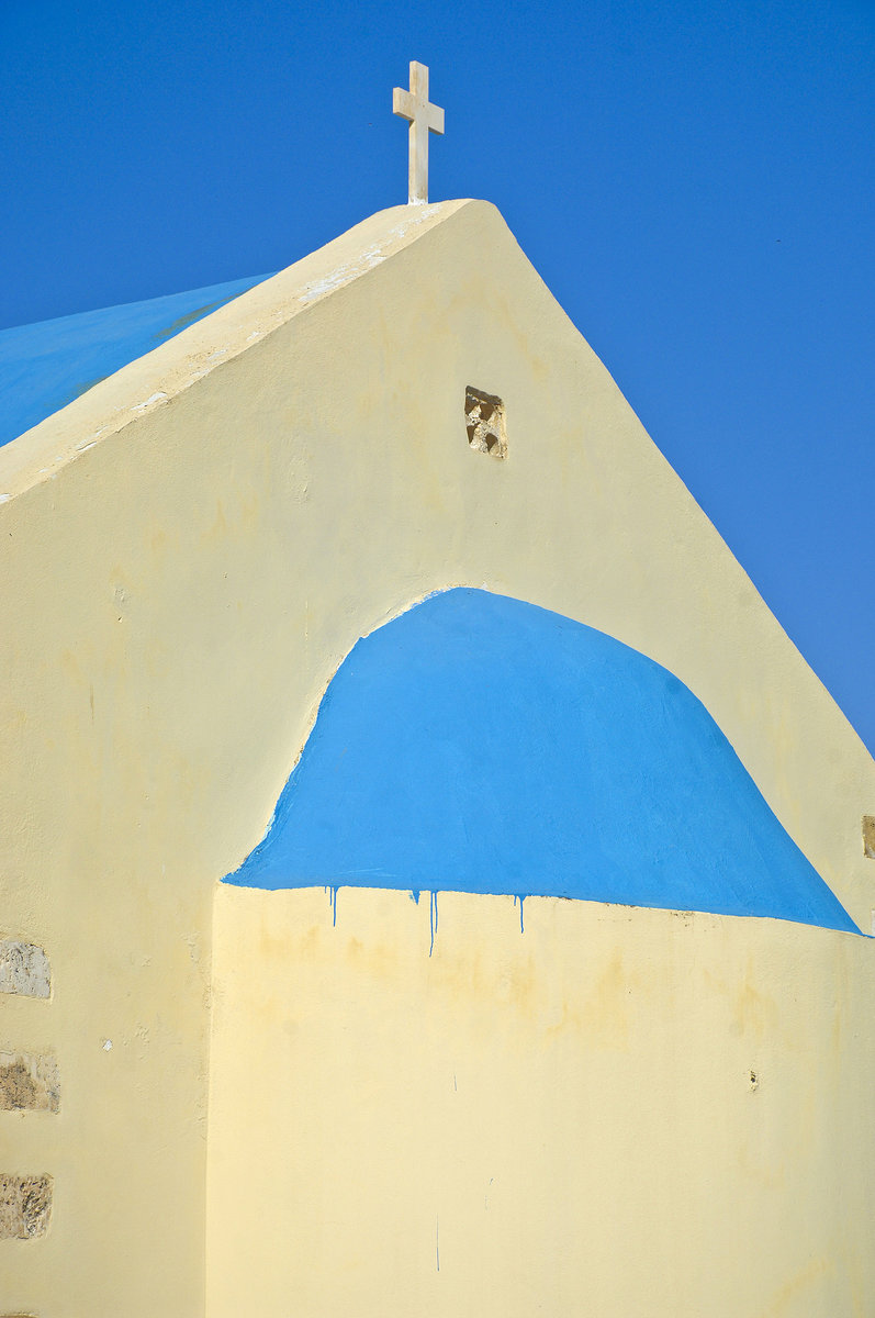 Die Kirche von Platanias auf Kreta. Aufnahme: 21. Oktober 2016.