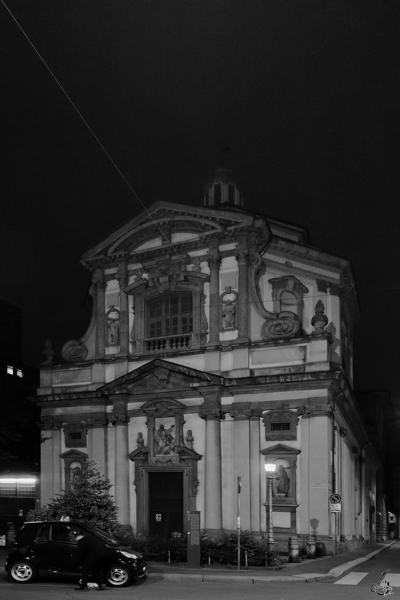 Die Kirche San Giuseppe (Chiesa di San Giuseppe) wurde von 1607 bis 1630 im Barockstil erbaut. (Mailand, Juni 2014)