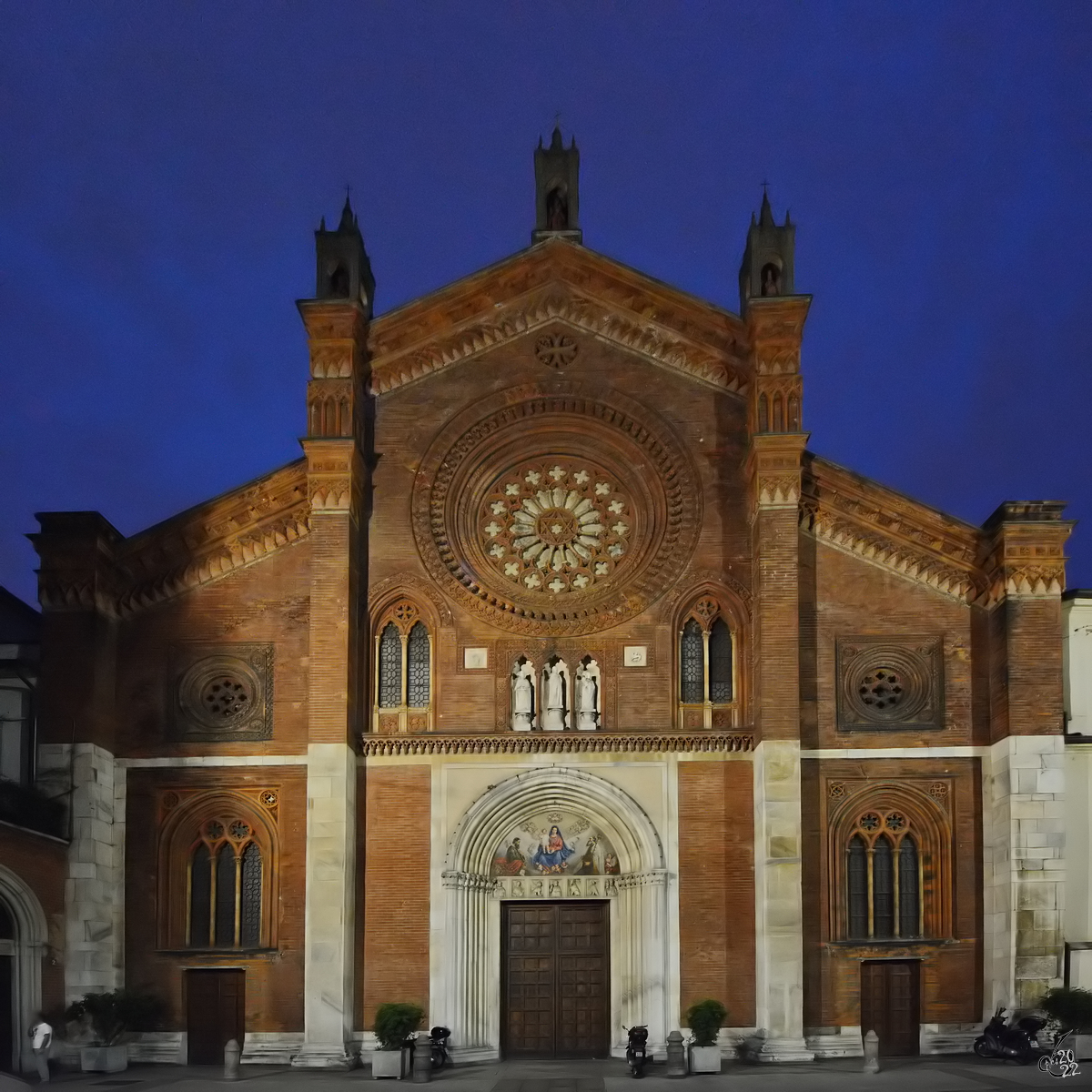 Die Kirche San Marco (Chiesa Parrocchiale di San Marco) wurde Mitte des 13. Jahrhunderts errichtet. (Mailand, Juni 2014)