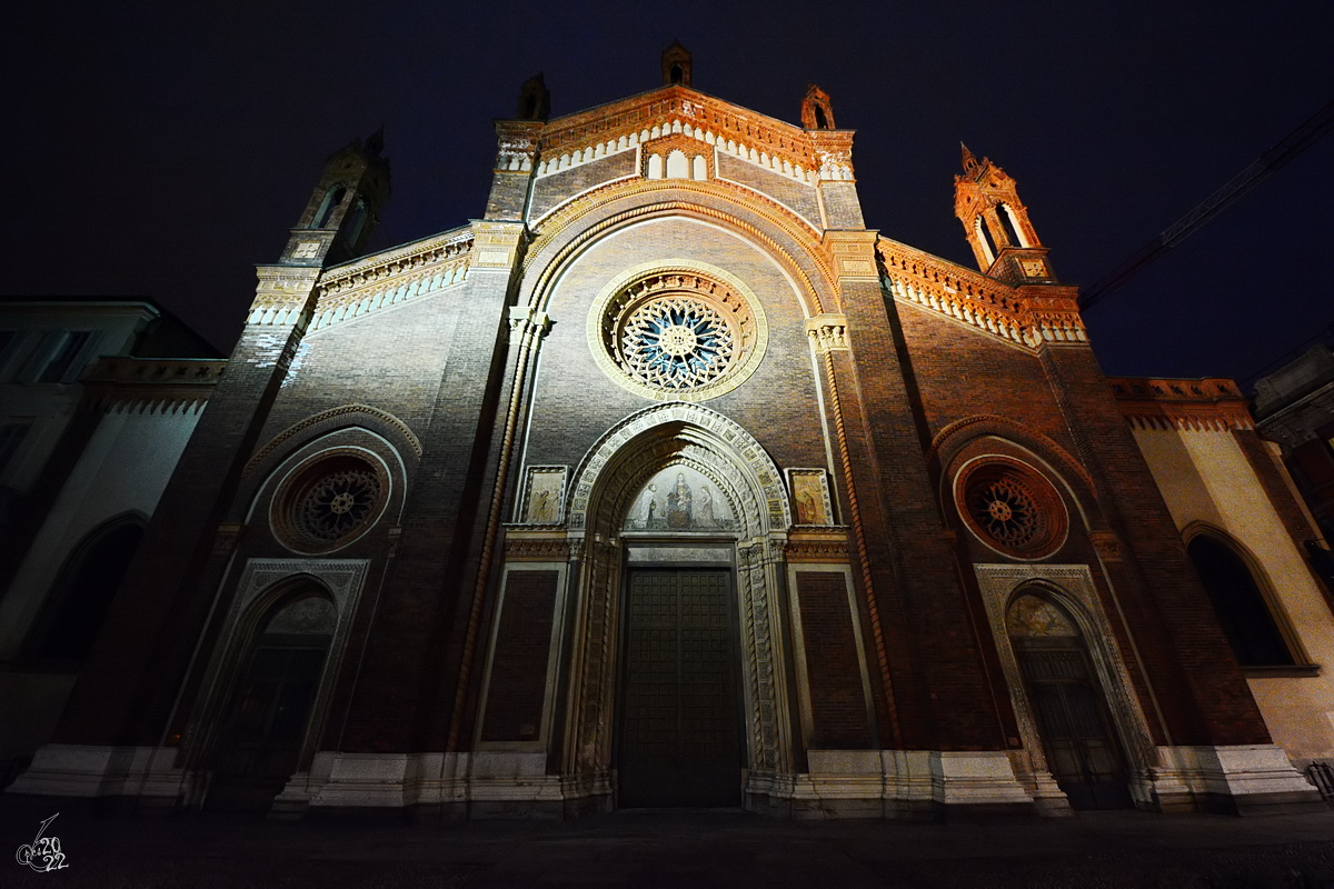 Die Kirche Santa Maria del Carmine stammt aus dem 15. Jahrhundert. (Mailand, Juni 2014)