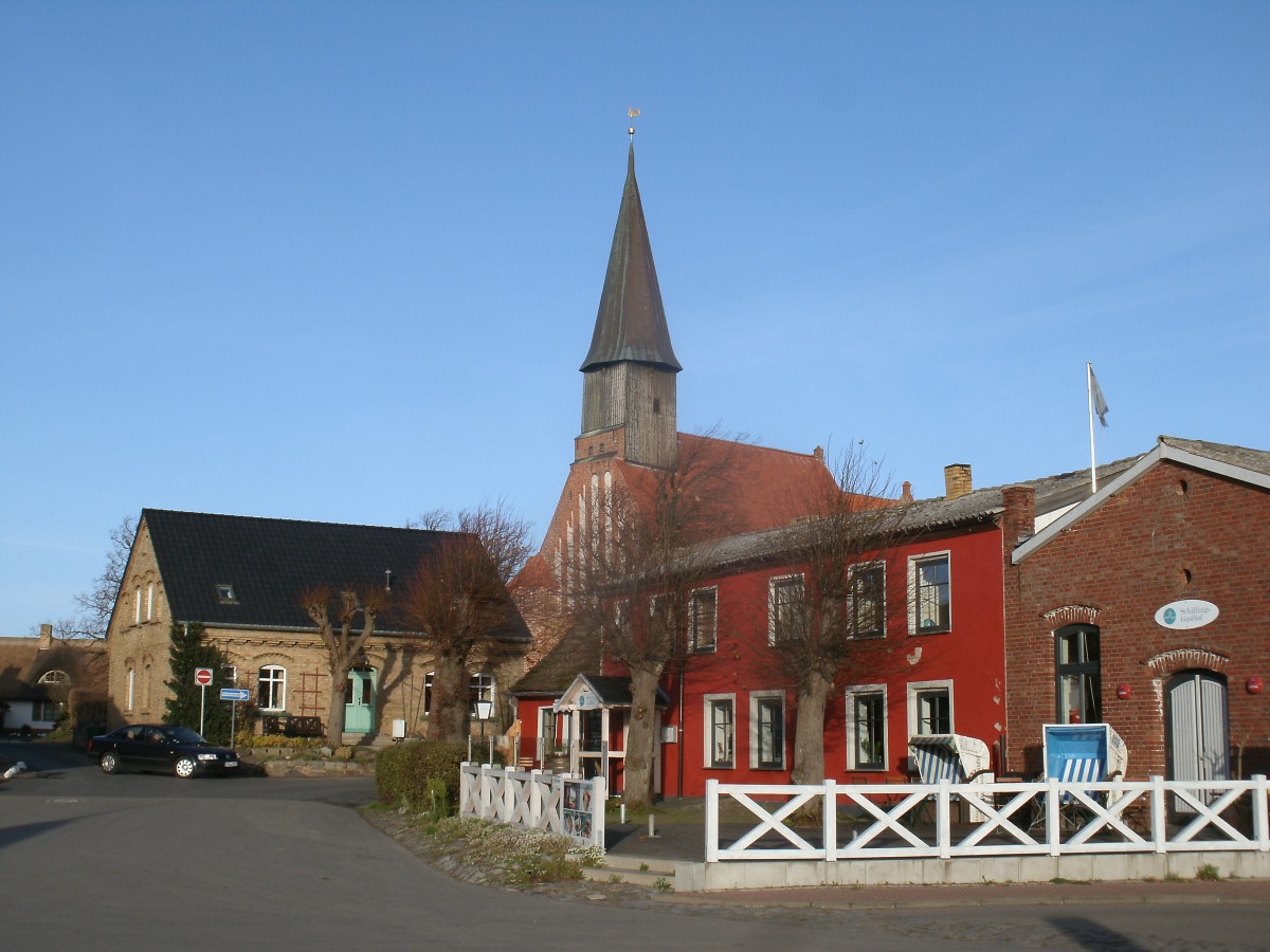 Die Kirche von Schaprode die sich in der Nhe vom Hafen befindet.Aufgenommen am 17.November 2013.