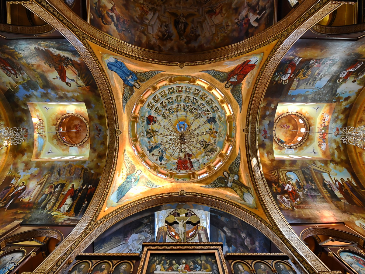 Die kunstvolle Gestaltung in der koptisch-orthodoxen  Himmlische Kathedrale  in Scharm El-Scheich. (Dezember 2018)