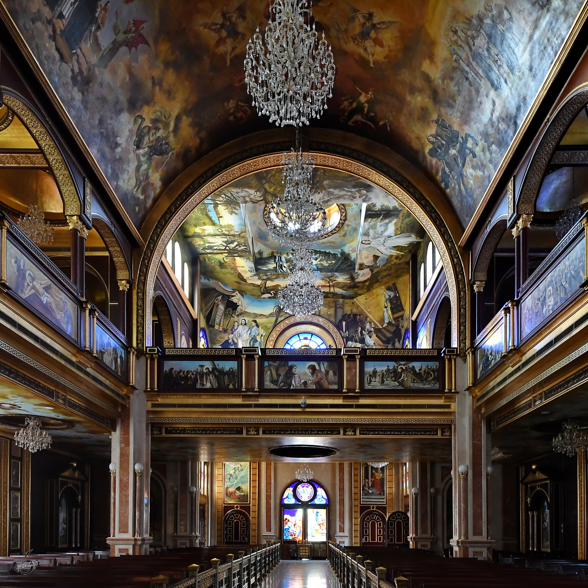 Die kunstvolle Gestaltung in der koptisch-orthodoxen  Himmlische Kathedrale  in Scharm El-Scheich. (Dezember 2018)