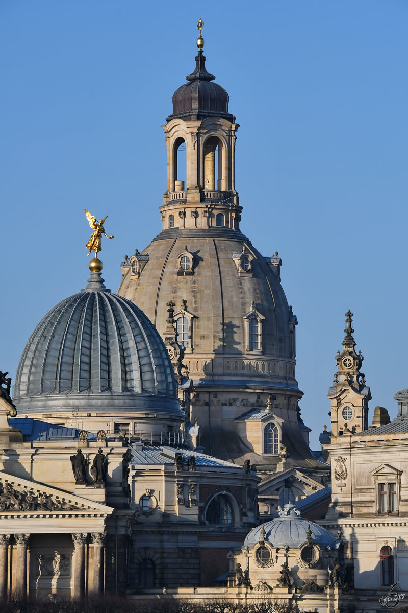 Die Kuppeln der Dresdener Altstadt. (April 2018)
