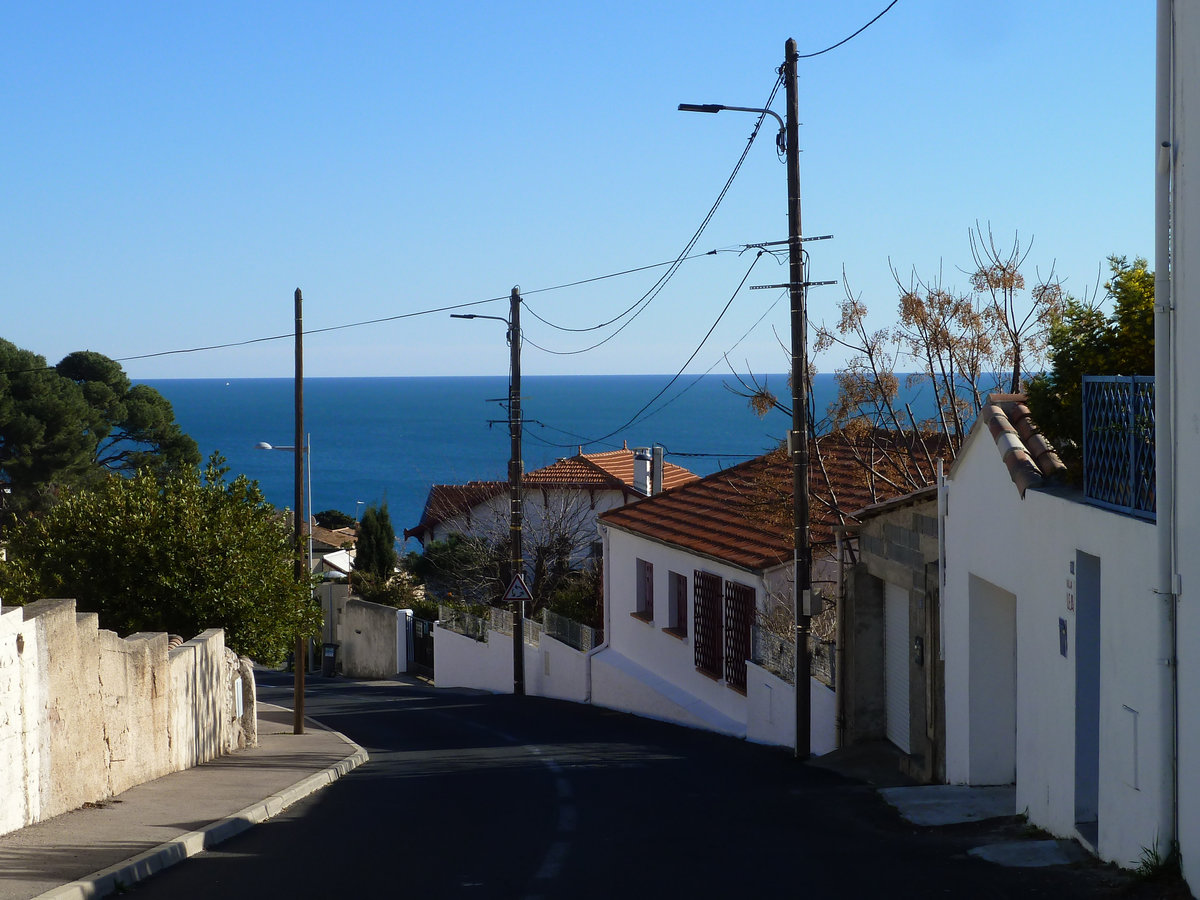 Die malerischen Gassen des Mont Saint-Clair in Ste am Mittelmeer. 19.02.2016