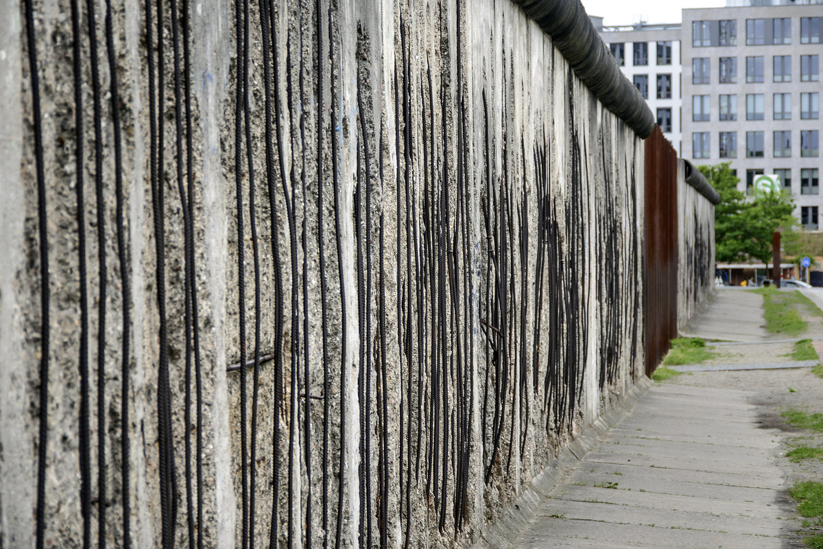 Die Mauer an der Bernauer Strae im Berliner Ortsteil Gesundbrunnen. Aufnahme: 8. Juni 2019.