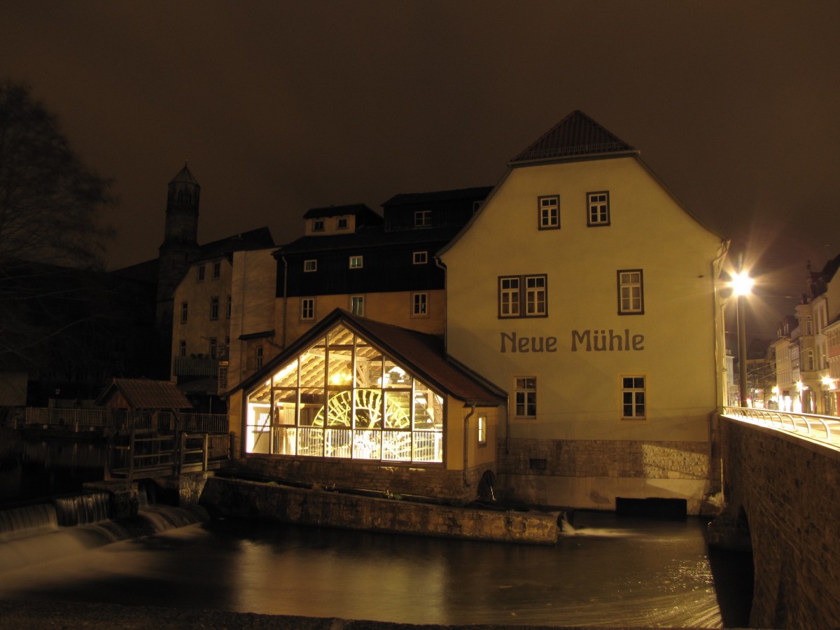 Die  Neue Mhle  neben der Schlsserbrcke, am 16.03.2014 in Erfurt.