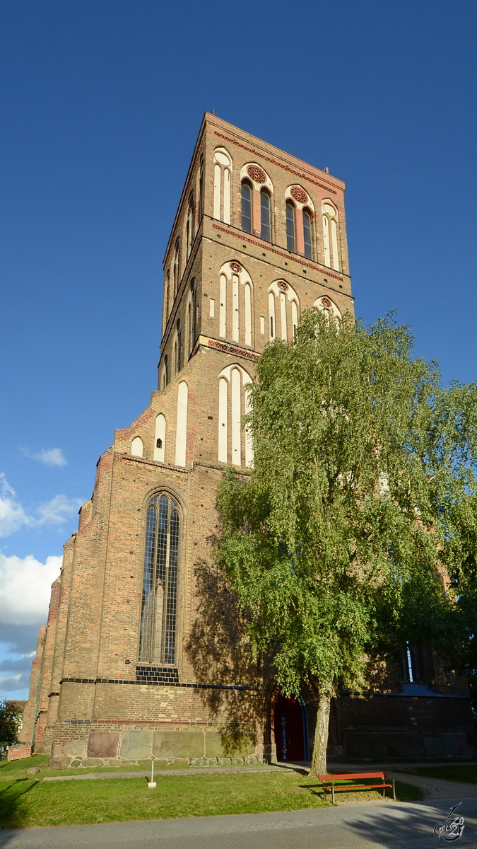 Die Nikolaikirche in Anklam entstand im Zeitraum um 1280 bis zum Ende des 14. Jahrhunderts. (August 2013)