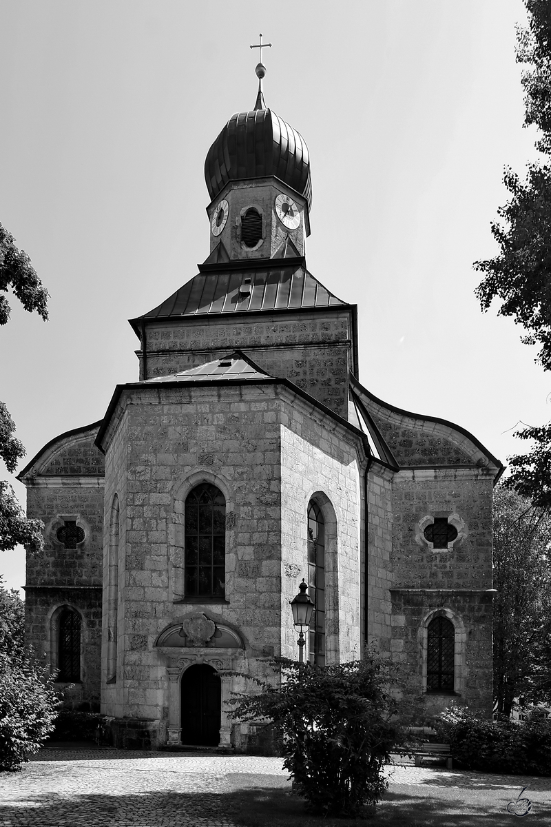 Die Salinenkapelle St. Rupert und Maximilian wurde 1630/31 erbaut. (Traunstein, August 2020)