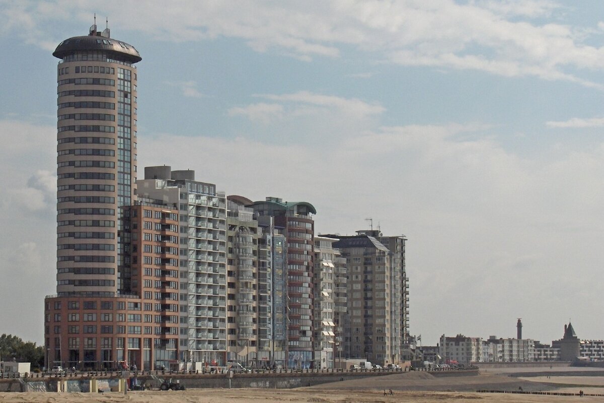 Die Skyline von Vlissingen am 22.09.2008. Die Stadt befindet sich auf der Halbinsel Walcheren, direkt an der Mndung der Westerschelde in die Nordsee.