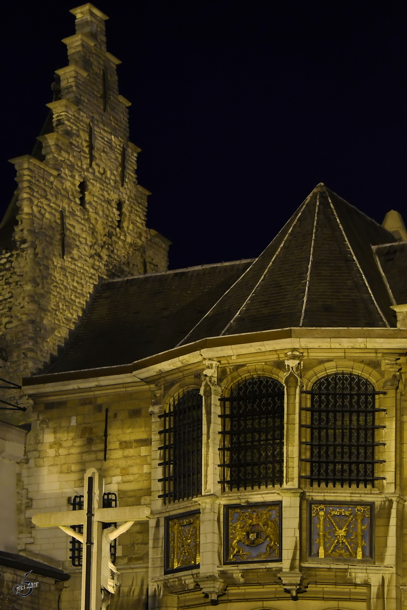 Die Stadtburg  Het Steen  Ende Juli 2018 in Antwerpen.