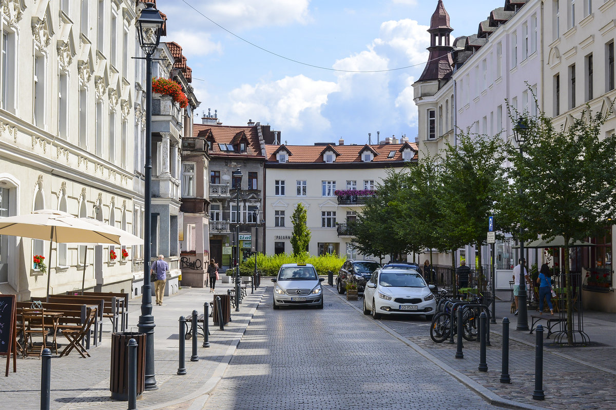 Die Strae Wajdeloty im Danziger Stadtteil Langfuhr (Gdańsk-Wrzeszcz), Spielort des Romans Die Blechtrommel von Gnter Grass. Aufnahme: 14. August 2019.