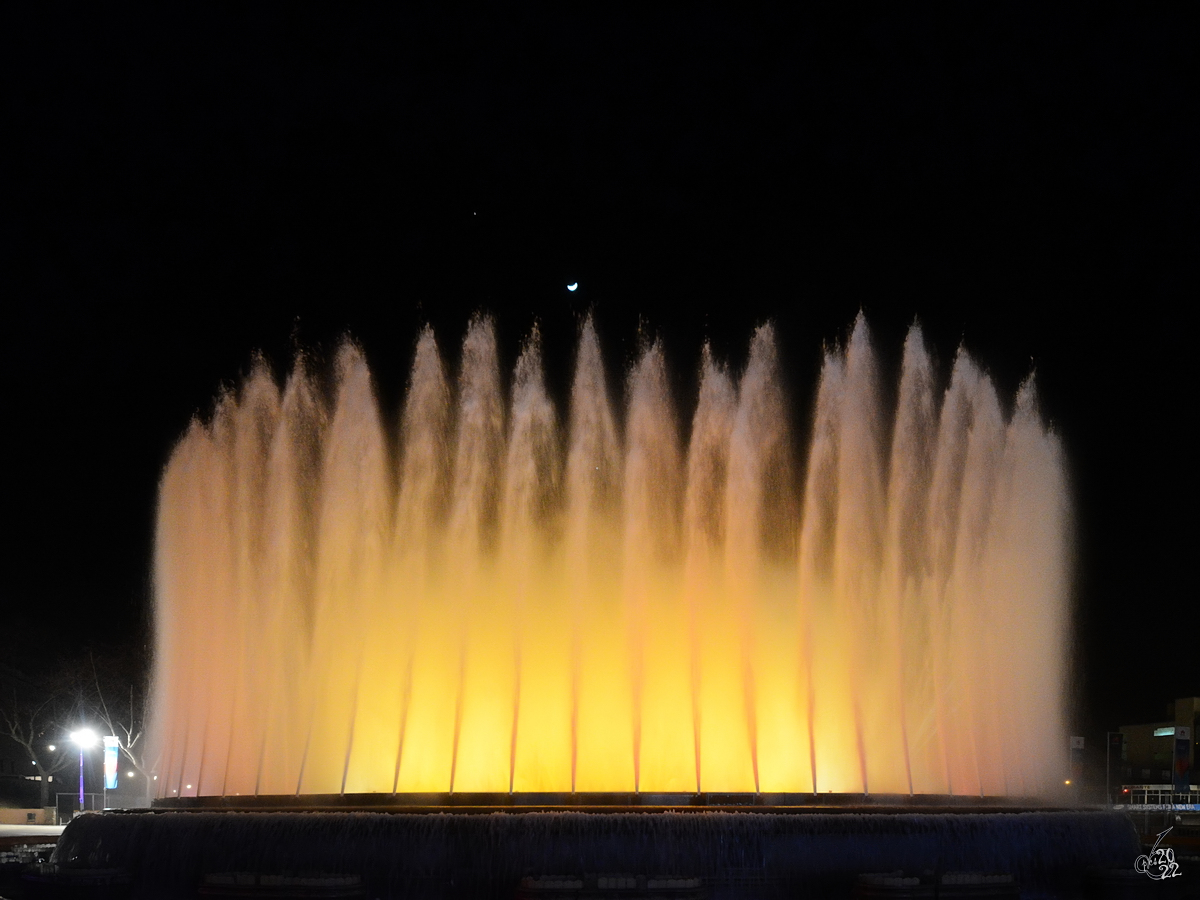 Die Vorfhrung des Magischen Brunnens (Font Mgica de Montjuc) in Barcelona sorgt fr Gnsehautmomente. (Februar 2012)