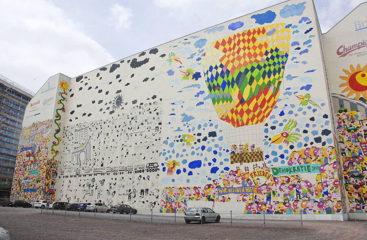 Die Wand an der Brhl-Arkade in Leipzig. Aufnahme: 29. April 2017.