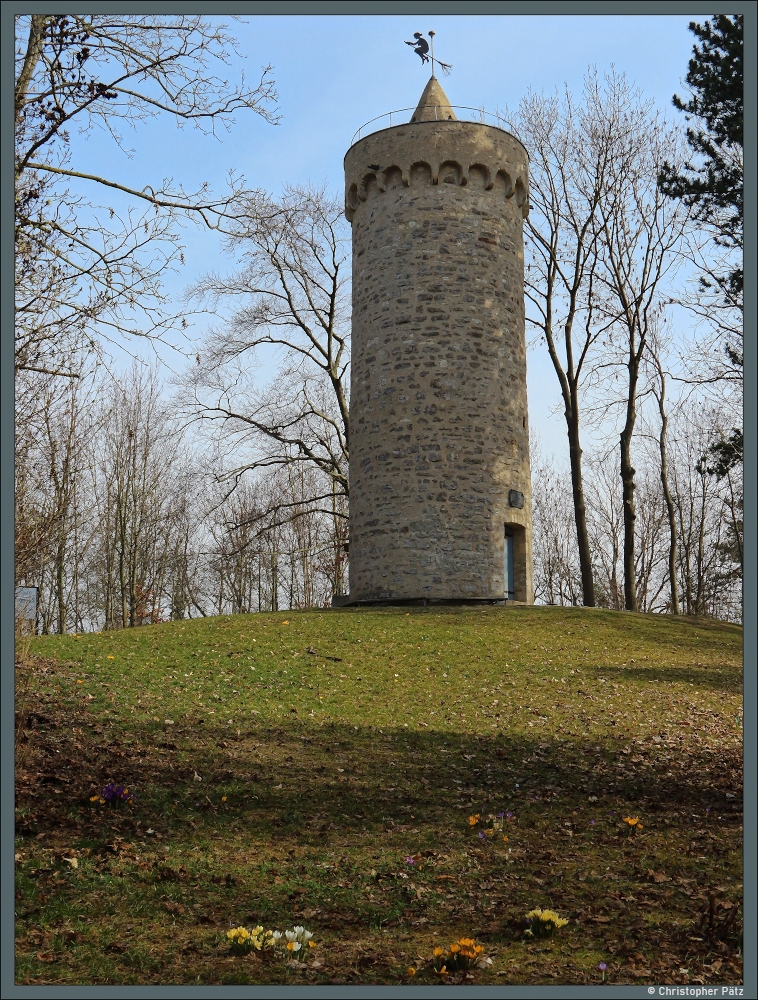 Die Westdorfer Warte ist einer von zwei erhaltenen Wartt�rmen der Stadt Aschersleben. Wahrscheinlich wurde sie im 13. Jahrhundert errichtet. (Aschersleben, 08.03.2026)