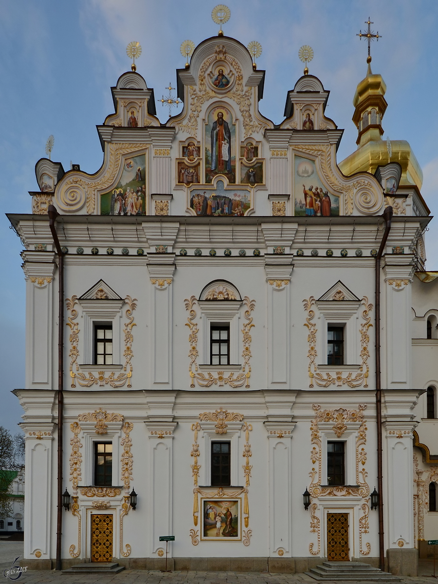 Die wiedererbaute Uspenski-Kathedrale auf dem Hhlenklostergelnde in Kiev. (April 2016)