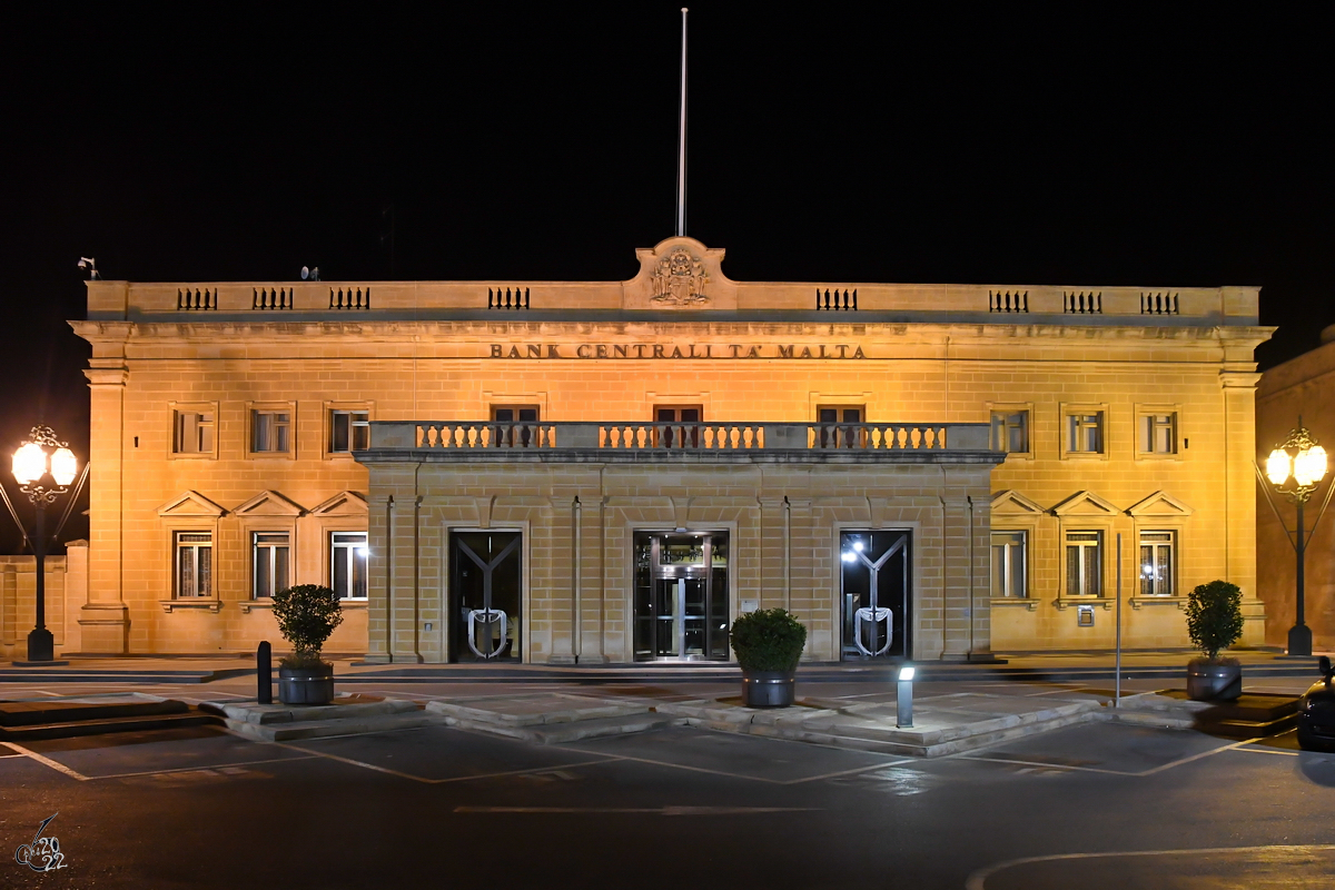 Die Zentralbank von Malta wurde im April 1968 gegrndet. (Valletta, Oktober 2017)
