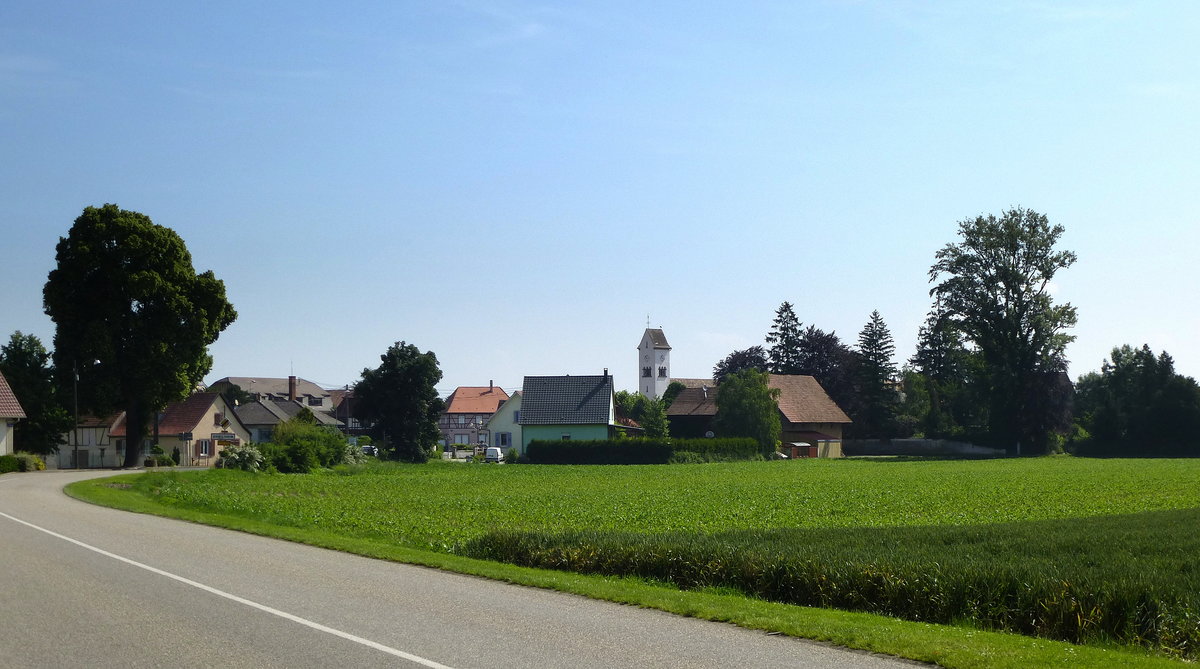 Diebolsheim, Blick auf den Ort von Sden, Juni 2016